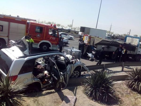 تصادف زنجیره ای در جاده مشهد اردهال 2 کشته و 9 مجروح برجا گذاشت